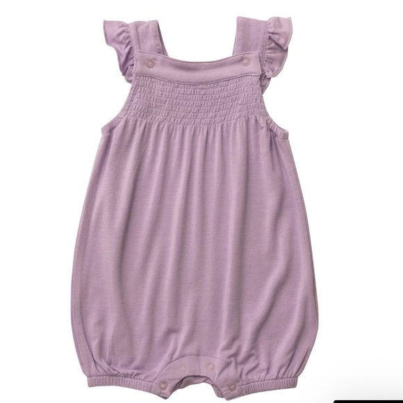 NWT Angel Dear Lavender Ruffle Short Overall - Picture 1 of 3